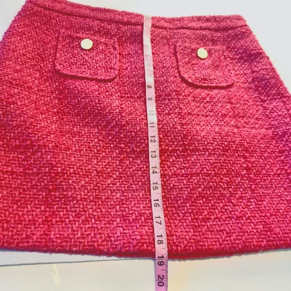 Maison d' Amelie Paris Textured Boucle Mini Skirt Women's Sz 12 Hot Pink Fuscia - Picture 7 of 8